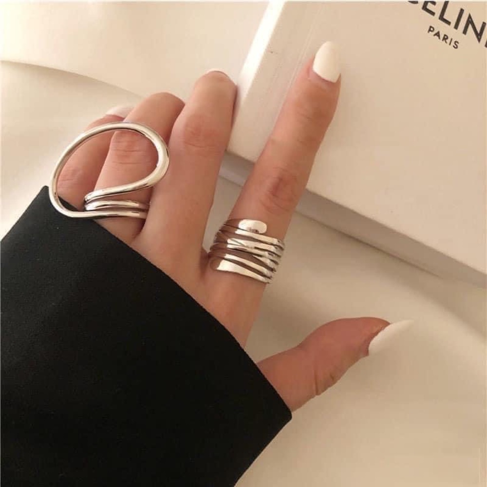 Silver Twin Ring Set
